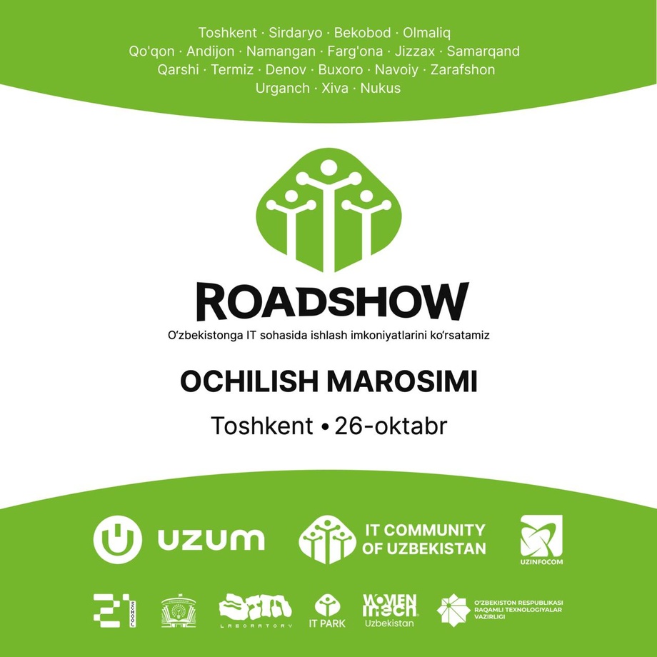 Roadshow — O‘zbekistonda IT sohasida ishlash imkoniyati