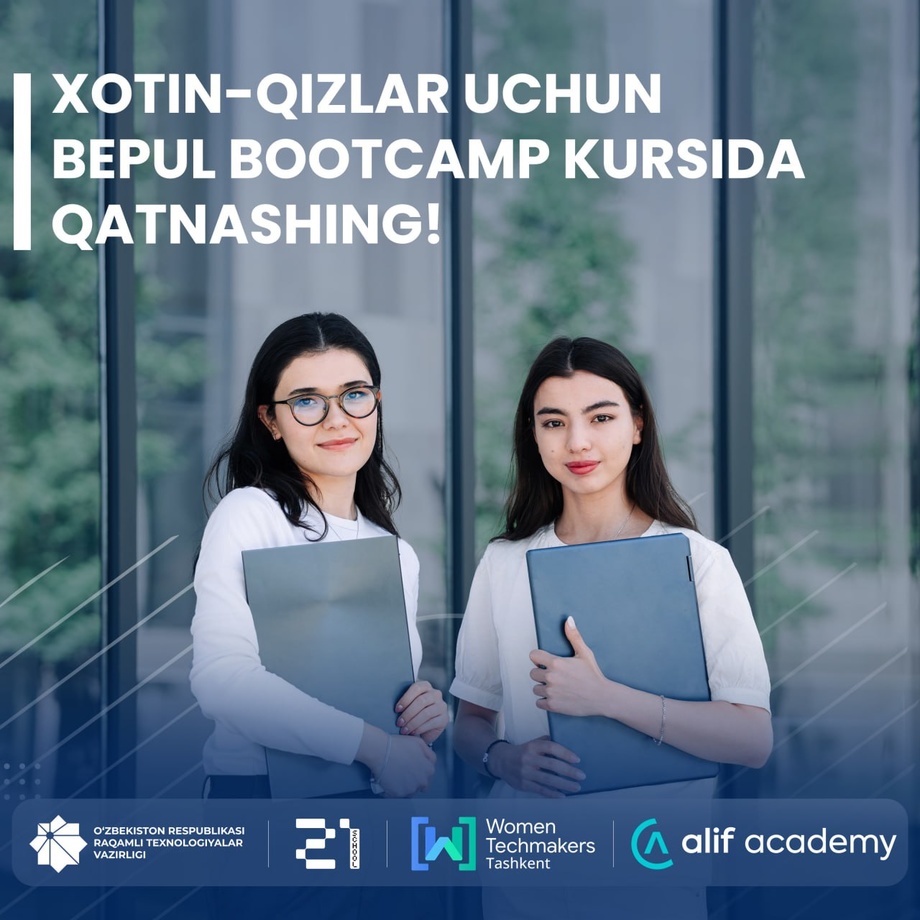 Xotin-qizlar uchun bepul bootcamp kursida qatnashing!